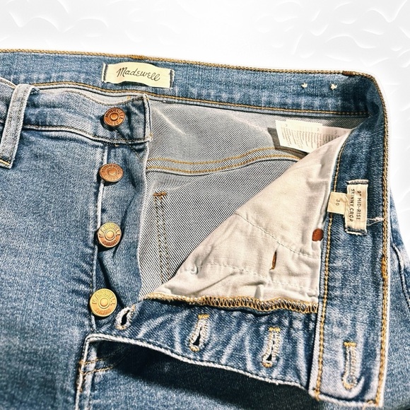 Madewell 9” Mid-Rise Skinny Crop Jeans: Button-Front TENCEL Denim Edition Dewey - Picture 7 of 16